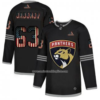 Camiseta Hockey Florida Panthers Evgenii Dadonov 2020 USA Flag Negro