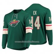 Camiseta Hockey Minnesota Wild Joel Eriksson Ek Platinum Verde