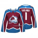 Camiseta Hockey Mujer Colorado Avalanche 1 Semyon Varlamov Autentico Jugador Maroon