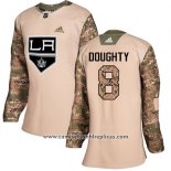 Camiseta Hockey Mujer Los Angeles Kings 8 Drew Doughty Autentico 2017 Veterans Day Stitched Camuflaje