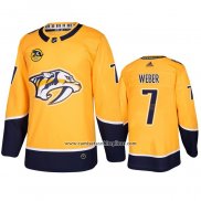 Camiseta Hockey Nashville Predators Yannick Weber Primera Amarillo