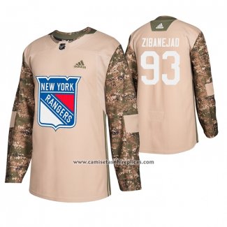 Camiseta Hockey New York Rangers Mika Zibanejad Veterans Day Camuflaje