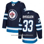 Camiseta Hockey Nino Winnipeg Jets 33 Dustin Byfuglien Azul Primera Autentico Stitched