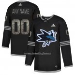 Camiseta Hockey San Jose Sharks Personalizada Black Shadow