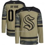 Camiseta Hockey Seattle Kraken Personalizada Military Appreciation Team Autentico Practice Camuflaje