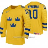 Camiseta Hockey Suecia Alexander Wennberg Home 2020 IIHF World Amarillo