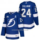 Camiseta Hockey Tampa Bay Lightning 24 Ryan Callahan Autentico Primera 2018 Azul