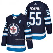 Camiseta Hockey Winnipeg Jets 55 Mark Scheifele Autentico Primera 2018 Azul