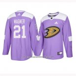 Camiseta Hockey Anaheim Ducks 21 Chris Wagner Violeta