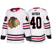 Camiseta Hockey Chicago Blackhawks 40 John Hayden 2018 Blanco