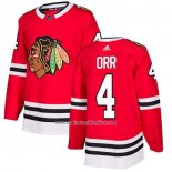 Camiseta Hockey Chicago Blackhawks 4 Bobby Orr Primera Autentico Rojo