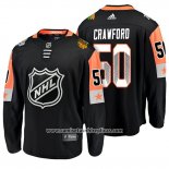 Camiseta Hockey Chicago Blackhawks Corey Crawford 2018 All Star Negro