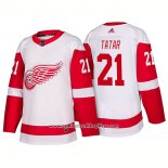 Camiseta Hockey Detroit Red Wings 21 Tomas Tatar New Outfitted 2018 Blanco