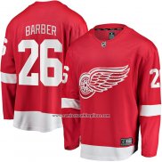 Camiseta Hockey Detroit Red Wings Riley Barber Primera Breakaway Rojo