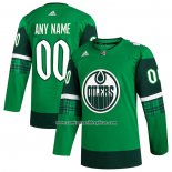 Camiseta Hockey Edmonton Oilers 2023 St. Patrick's Day Autentico Personalizada Verde