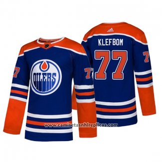 Camiseta Hockey Edmonton Oilers Oscar Klefbom Alternato Autentico Azul