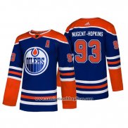 Camiseta Hockey Edmonton Oilers Ryan Nugent Hopkins Alternato Autentico Azul