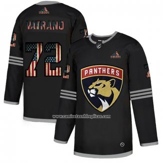 Camiseta Hockey Florida Panthers Frank Vatrano 2020 USA Flag Negro