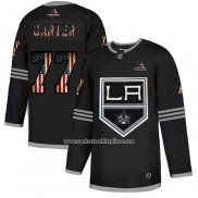 Camiseta Hockey Los Angeles Kings Jeff Carter 2020 USA Flag Negro