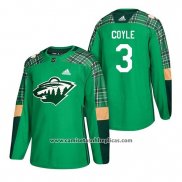 Camiseta Hockey Minnesota Wild Charlie Coyle 2018 St. Patrick's Day Verde