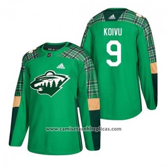 Camiseta Hockey Minnesota Wild Mikko Koivu 2018 St. Patrick's Day Verde