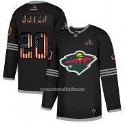 Camiseta Hockey Minnesota Wild Ryan Suter 2020 USA Flag Negro