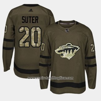 Camiseta Hockey Minnesota Wild Ryan Suter Camuflaje Salute To Service