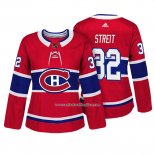 Camiseta Hockey Mujer Montreal Canadiens 32 Mark Streit Autentico Jugador Rojo