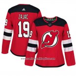 Camiseta Hockey Mujer New Jersey Devils 19 Travis Zajac Adizero Jugador Primera Rojo