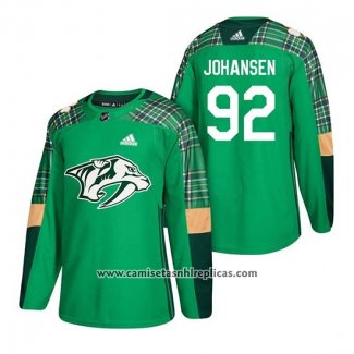 Camiseta Hockey Nashville Predators Ryan Johansen 2018 St. Patrick's Day Verde