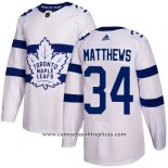 Camiseta Hockey Nino Toronto Maple Leafs 34 Auston Matthews Blanco Autentico 2018 Stadium Series Stitched