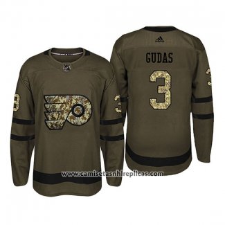 Camiseta Hockey Philadelphia Flyers 3 Radko Gudas Camuflaje Salute To Service