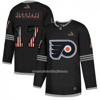 Camiseta Hockey Philadelphia Flyers Wayne Simmonds 2020 USA Flag Negro