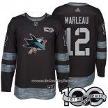 Camiseta Hockey San Jose Sharks 12 Patrick Marleau 2017 Centennial Limited Negro