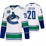 Camiseta Hockey Vancouver Canucks 20 Brandon Sutter 2019-20 Segunda Autentico Blanco