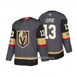 Camiseta Hockey Vegas Golden Knights 13 Brendan Leipsic Steel Autentico Primera Jugador 2018 Gris