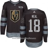 Camiseta Hockey Vegas Golden Knights 18 James Neal Negro 1917-2017 100 Aniversario Stitched