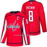 Camiseta Hockey Washington Capitals 8 Alex Ovechkin Autentico Primera 2018 Rojo