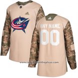 Camiseta Hockey Columbus Blue Jackets Autentico 2017 Veterans Day Stitched Personalizada Camuflaje