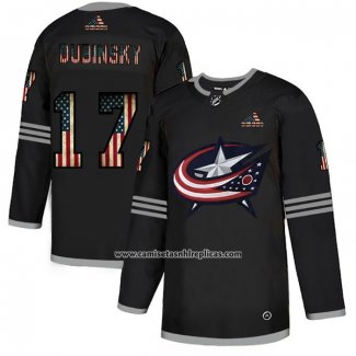 Camiseta Hockey Columbus Blue Jackets Brandon Dubinsky 2020 USA Flag Negro