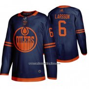 Camiseta Hockey Edmonton Oilers Adam Larsson Autentico Alterno Azul