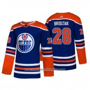 Camiseta Hockey Edmonton Oilers Kyle Brodziak Alternato Autentico Azul