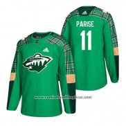 Camiseta Hockey Minnesota Wild Zach Parise 2018 St. Patrick's Day Verde