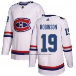 Camiseta Hockey Montreal Canadiens 19 Larry Robinson Autentico 2017 100 Classic Blanco