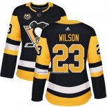 Camiseta Hockey Mujer Pittsburgh Penguins 23 Scott Wilson 50 Anniversary Primera Premier Negro