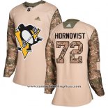 Camiseta Hockey Mujer Pittsburgh Penguins 72 Patric Hornqvist Autentico 2017 Veterans Day Stitched Camuflaje