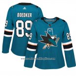 Camiseta Hockey Mujer San Jose Sharks 89 Mikkel Boedker Primera Adizero Jugador Teal