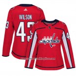 Camiseta Hockey Mujer Washington Capitals 43 Tom Wilson Adizero Jugador Primera Rojo