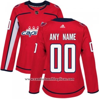 Camiseta Hockey Mujer Washington Capitals Primera Personalizada Rojo