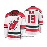 Camiseta Hockey Nino New Jersey Devils Travis Zajac Alternato Breakaway Blanco